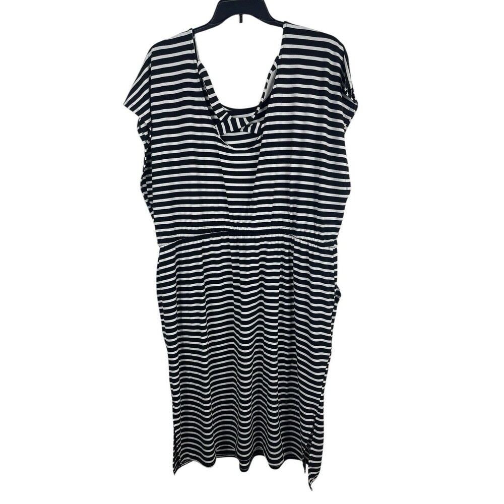 Torrid Stripe Jersey Knit Cross Back Short Sleeve Drawstring Waist 4x Dress - Picture 2 of 14